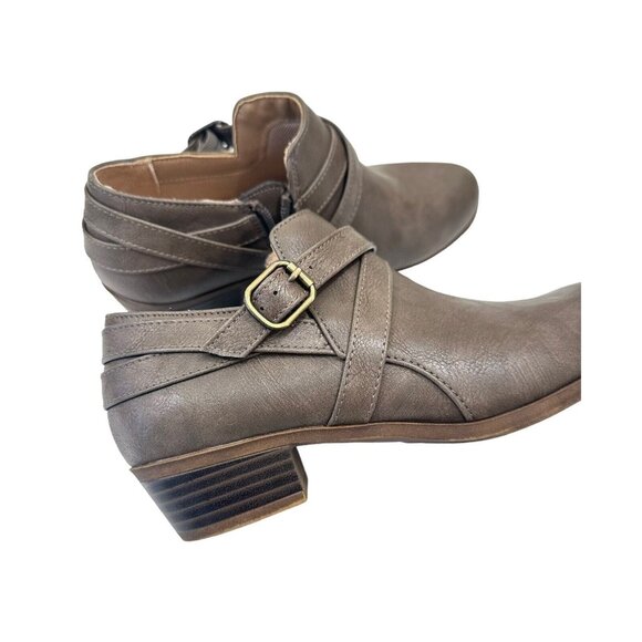 LifeStride Velocity 2.0 Adley Womens Taupe Faux Leather Ankle Booties SZ 6.5M - Picture 8 of 12